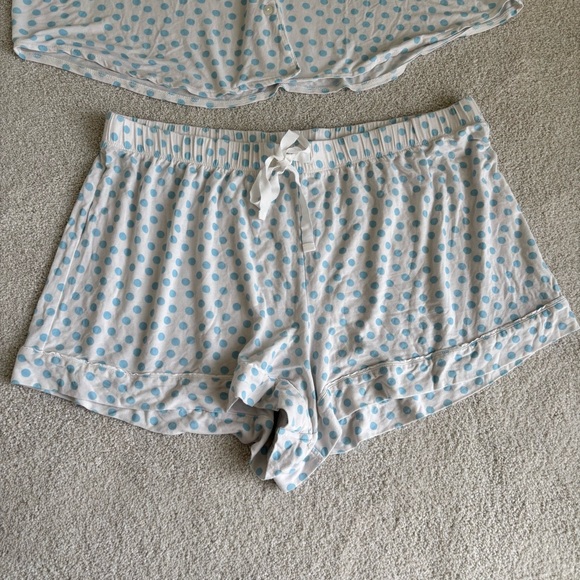 Victorias Secret Blue and White Polka Dot Pajama Set Size Large - Picture 4 of 7